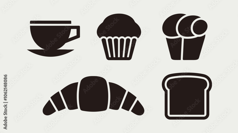Clean Minimalist Food & Drink Silhouette Icons for Modern Design
Clean Minimalist Food & Drink Silhouette Icons for Modern Design