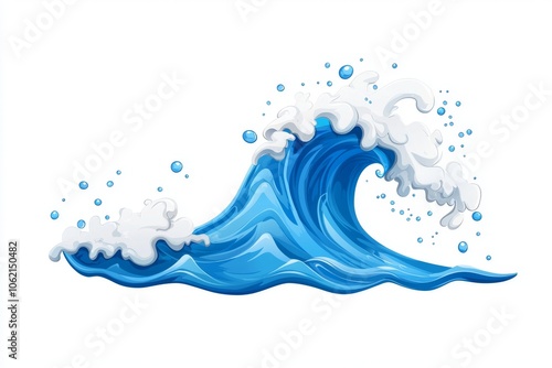 Wallpaper Mural Blue water splash on white background with bubbles Torontodigital.ca