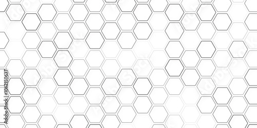 Black honeycomb on a white background. Isometric geometry. On a white sheet of geometric hexagonal figures in the form of honeycombs.