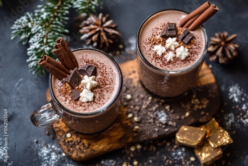 A rich, plant-based protein hot chocolate made with oat milk and chocolate-flavored pea protein, offering a warm, indulgent treat that packed with protein and perfect for cold weather