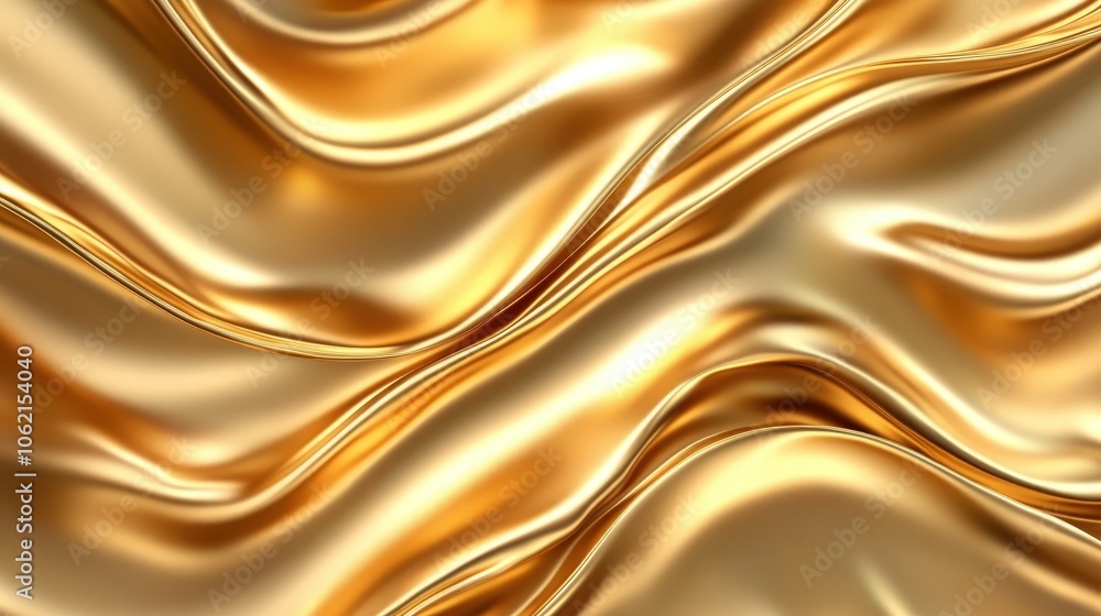 Abstract gold foil texture with flowing wrinkles and reflective highlights creating a luxurious metallic background Abstract gold foil texture with flowing wrinkles and reflective highlights creating a luxurious metallic background