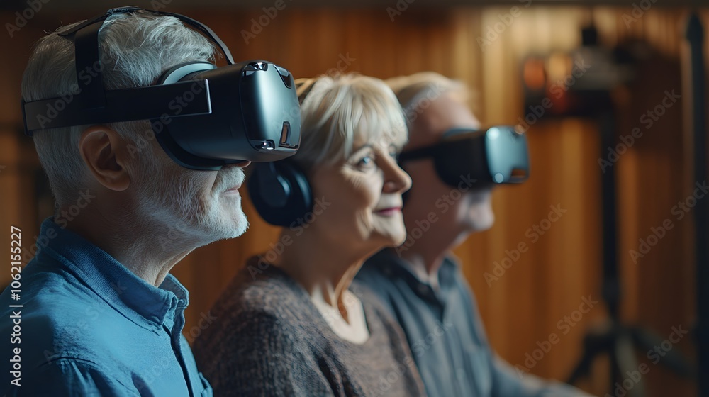 Seniors Experiencing Virtual Reality with VR Headsets
Seniors Experiencing Virtual Reality with VR Headsets