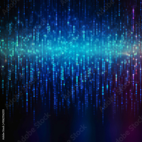 Abstract Digital Light Matrix Background in Shades of Blue