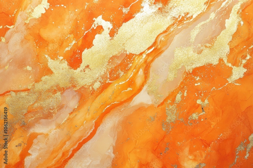 Abstract Orange and Gold Swirls with Glittering Texture Abstract Orange and Gold Swirls with Glittering Texture