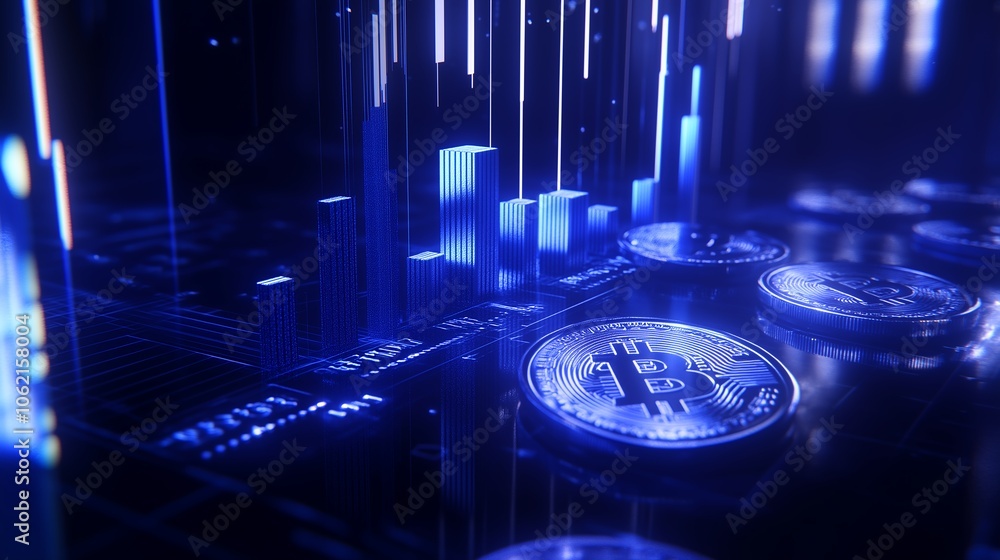 Obraz premium 仮想通貨グラフィック