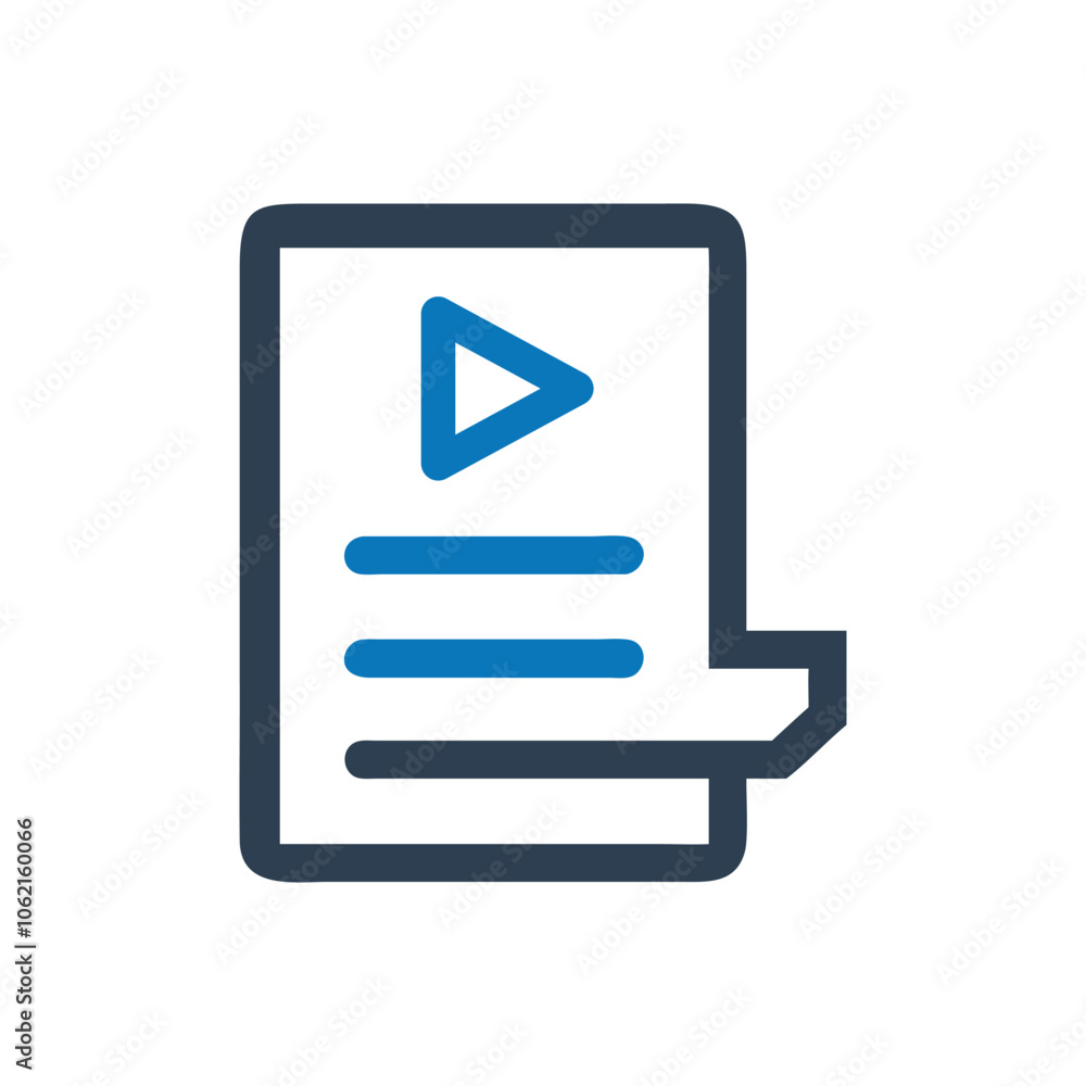 Script With Play Button Icon Script With Play Button Icon