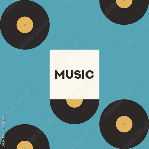 Vynil. Musical poster for your design. Music design elements for card, invitation, flyer. Music cover. Music background vector illustration. Vinyl records. Sound.