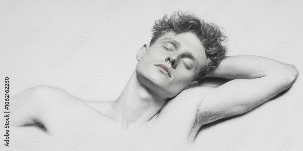 Relaxed man posing with closed eyes, white isolated background. Relaxed man posing with closed eyes, white isolated background.