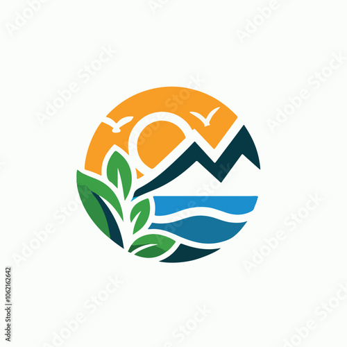 nature landscape logo illustration