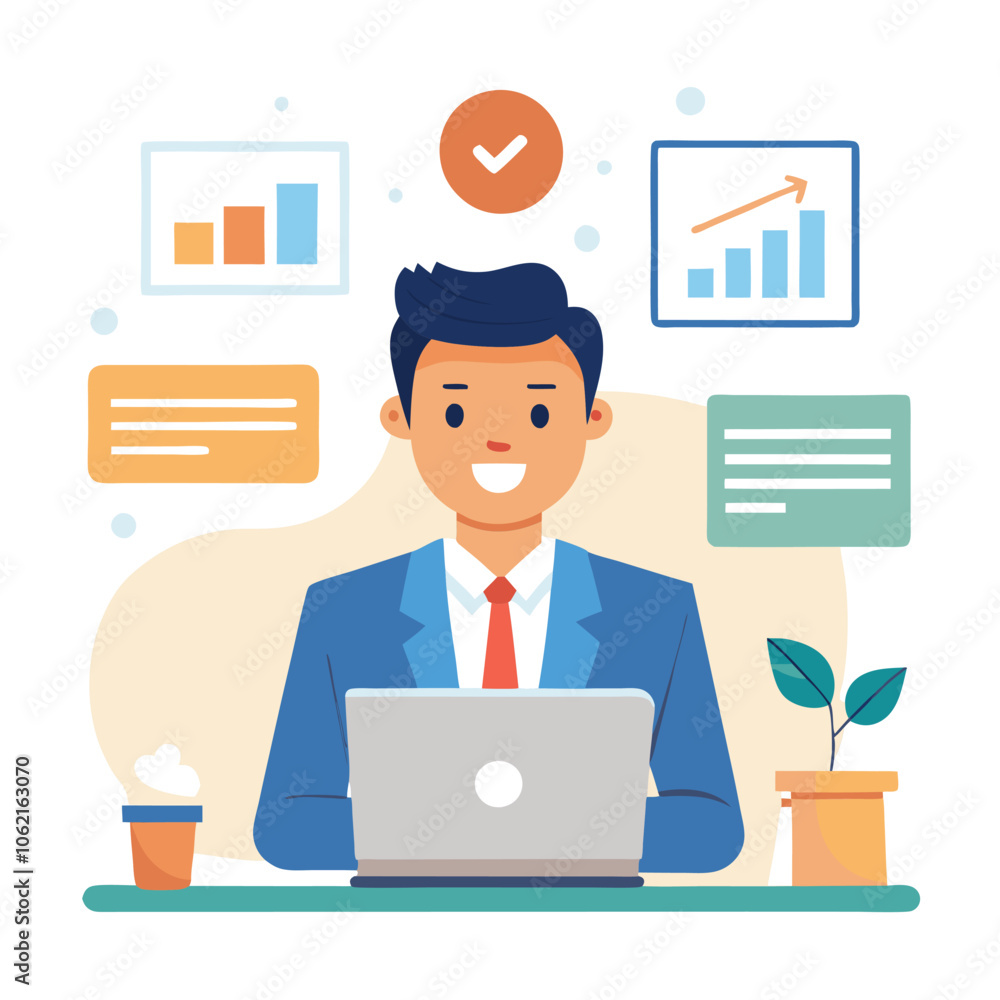 vector show a realistic single british business person vector show a realistic single british business person