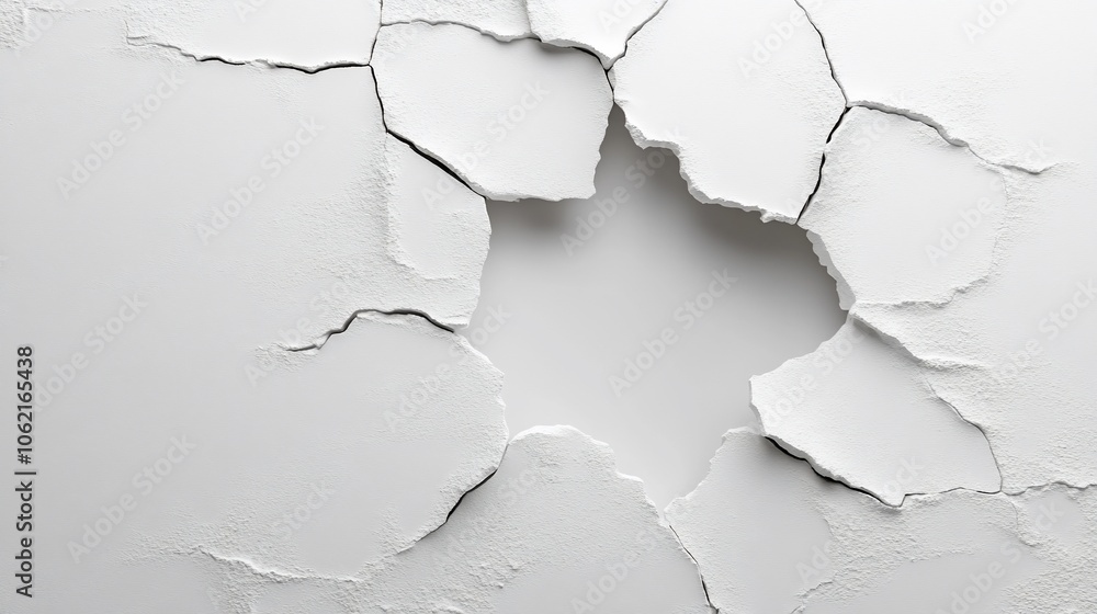 White cracked texture with hole in the center. White cracked texture with hole in the center.