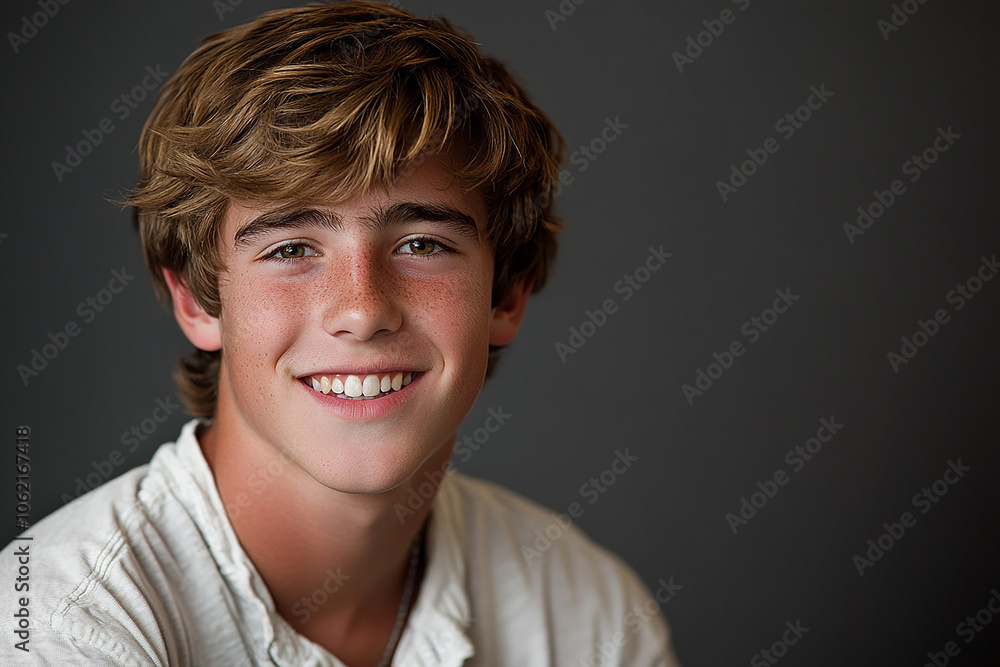 Portrait of smiling white cute teenage boy Portrait of smiling white cute teenage boy