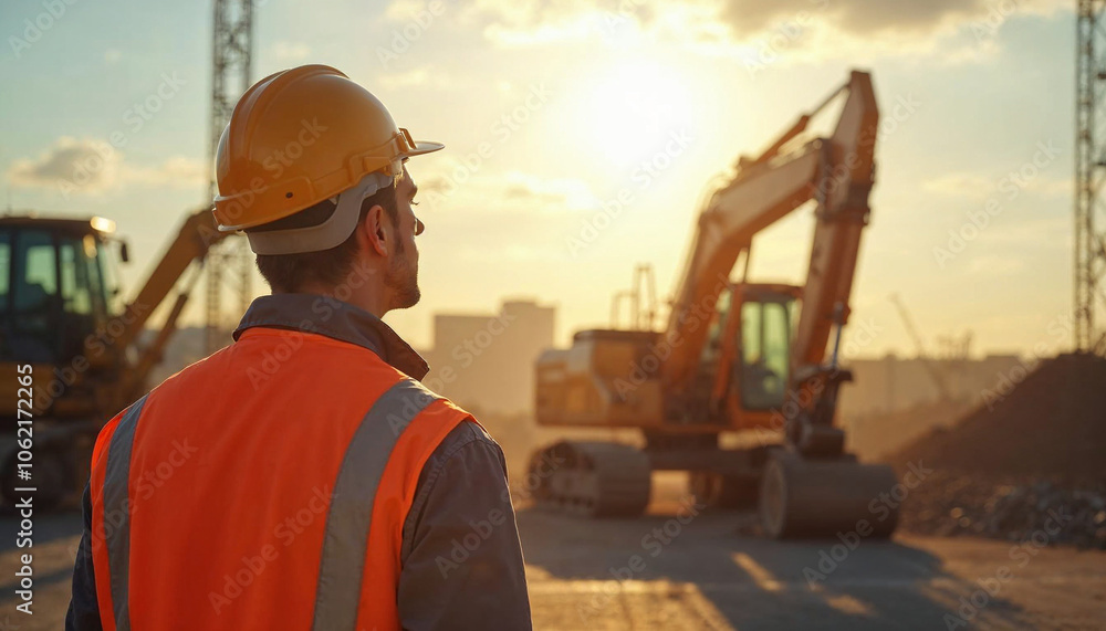 Confident construction worker in hard hat, focused amid active site with machinery.
Confident construction worker in hard hat, focused amid active site with machinery.