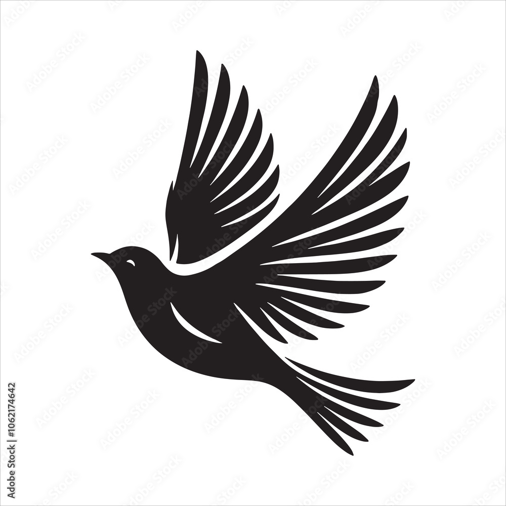 Obraz premium Flying bird icon silhouette illustration vector