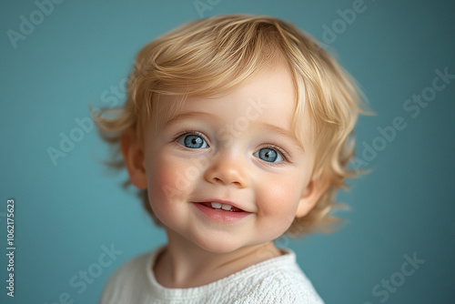 portrait of an white little boy with a smile