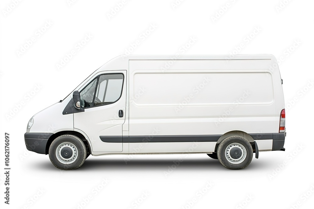 White delivery van on a clean background White delivery van on a clean background