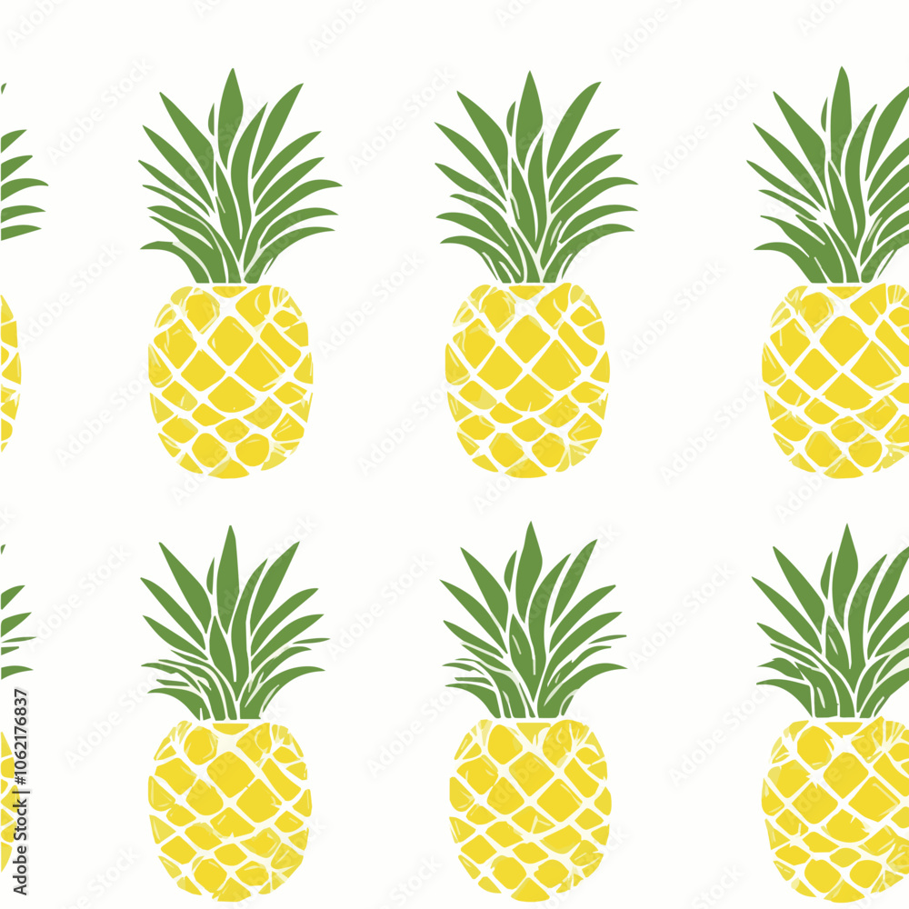 Vector of Pineapple Fruit Seamless Pattern Vector of Pineapple Fruit Seamless Pattern