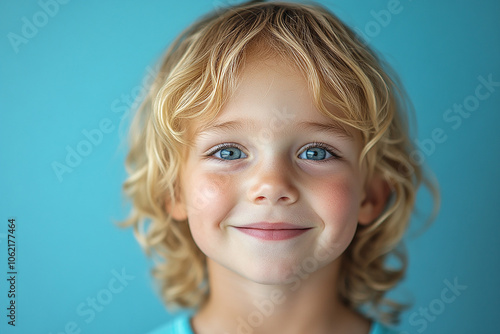 portrait of an white little boy with a smile