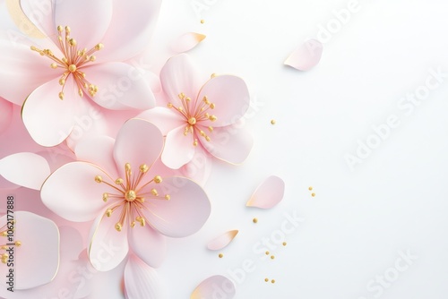 A stunning illustration of pink flowers, ideal for greeting cards, wedding invitations, and home decor. It captures the essence of spring with an exquisite design, showcasing natures charm