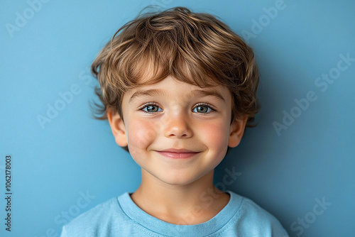 portrait of an white little boy with a smile