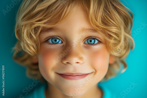 portrait of an white little boy with a smile