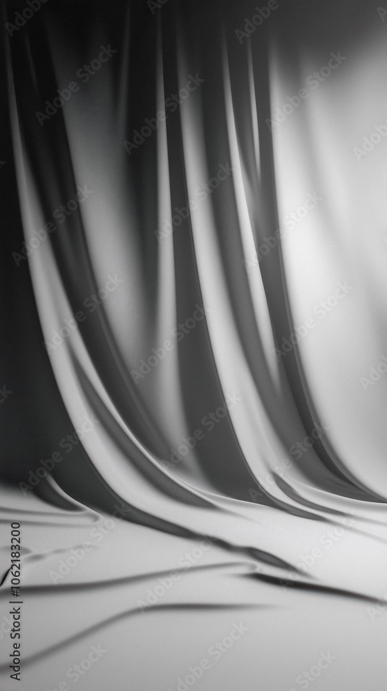 black and white empty photo backdrop with draped fabric black and white empty photo backdrop with draped fabric