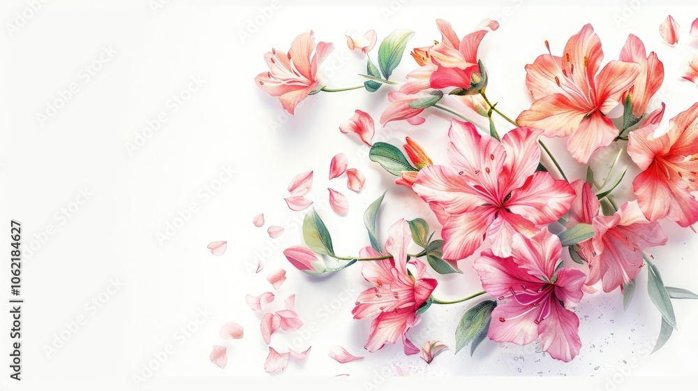 Flower design on a white backdrop Flower design on a white backdrop