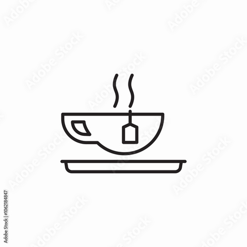 tea cup hot icon sign vector