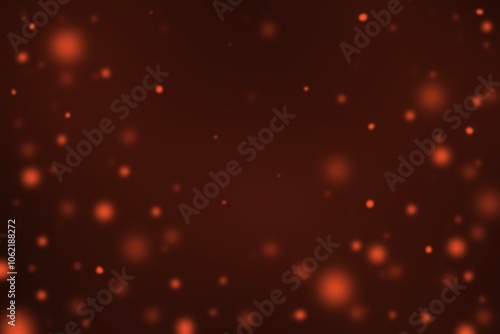 Dark brown abstract background with light orange flecks. Glow scattered everywhere This creates a bokeh effect. The dots vary in size and brightness. It creates a warm and friendly atmosphere.