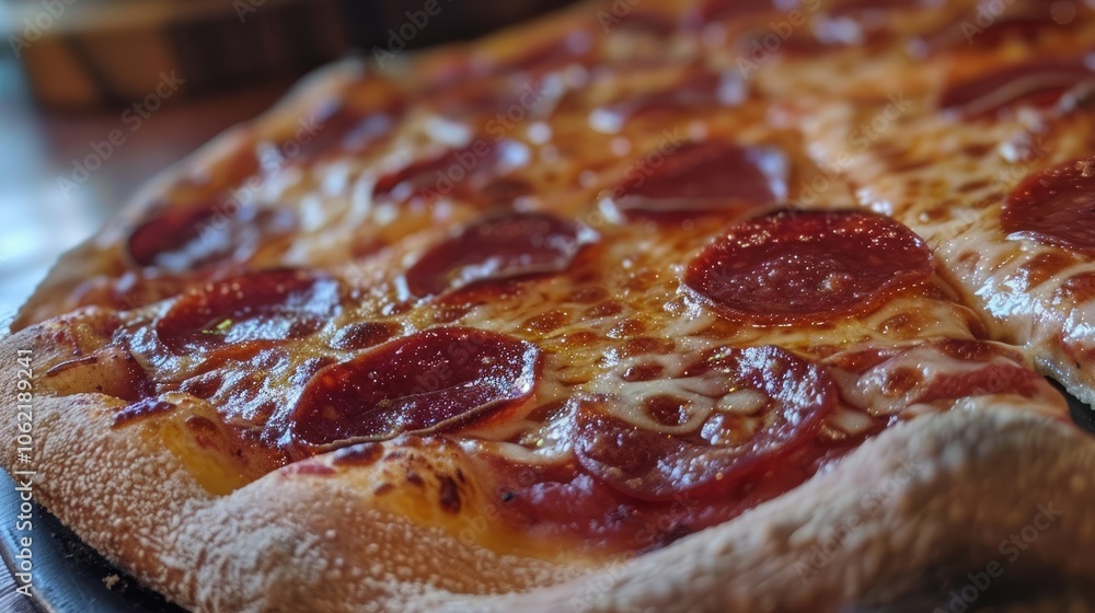 Close-Up and Captivating Pepperoni Pizza Close-Up and Captivating Pepperoni Pizza