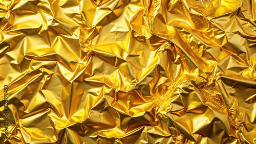 asymmetrical gold texture background metallic foil shinny wrapping wall bright yellow