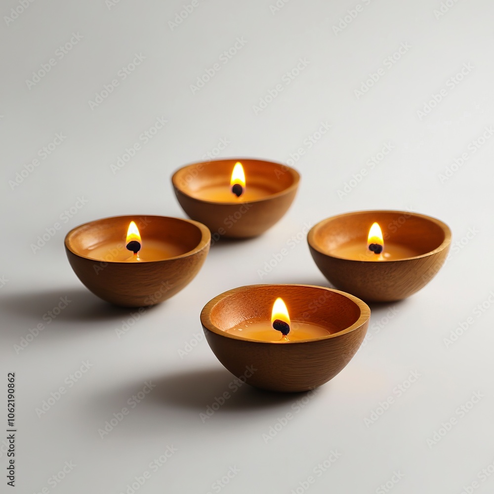 diyas in lower side on white background ,generative ai diyas in lower side on white background ,generative ai