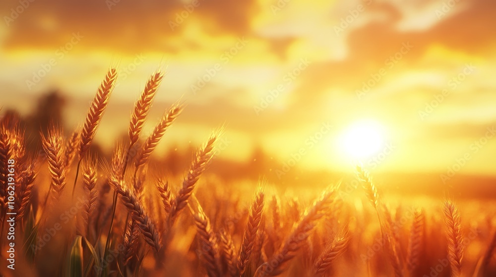 Golden Ears of Wheat in Field During Sunset Golden Ears of Wheat in Field During Sunset