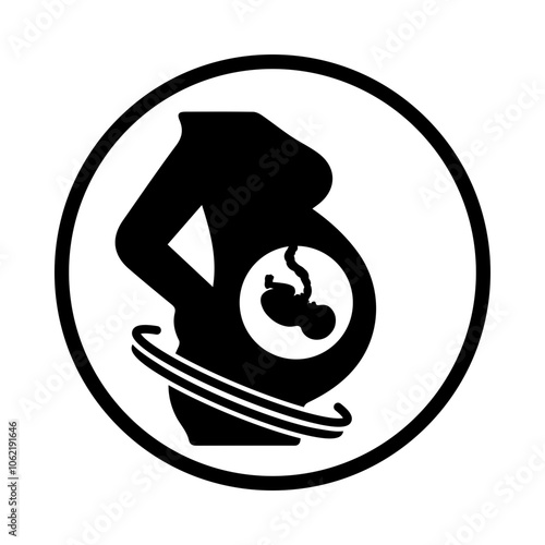 Pregnant Belly Support. Icons Included: Maternity Comfort, Belly Support, Prenatal Health