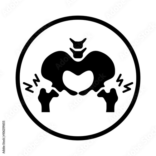 Pelvic Girdle Pain. Icons Included: Pain Relief, Pregnancy Support, Pelvic Stability