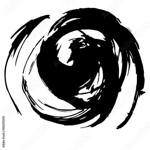 和風素材　筆で描かれた線のイラストセット　ベクター