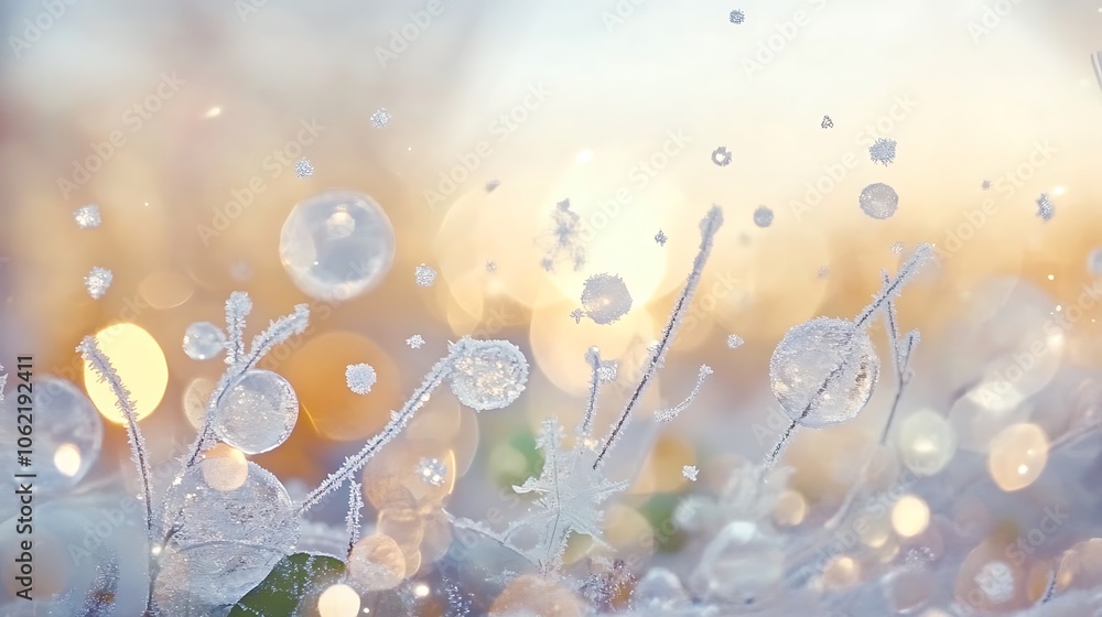 Fototapeta premium Frosted Red Berries in a Winter Wonderland: A Serene Close-Up Capturing Nature's Icy Beauty winter