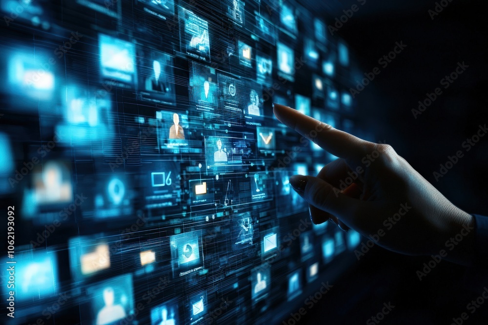 User Interacts with Digital Interface to Access Multimedia Content Efficiently and Seamlessly in a Modern Technological Environment User Interacts with Digital Interface to Access Multimedia Content Efficiently and Seamlessly in a Modern Technological Environment