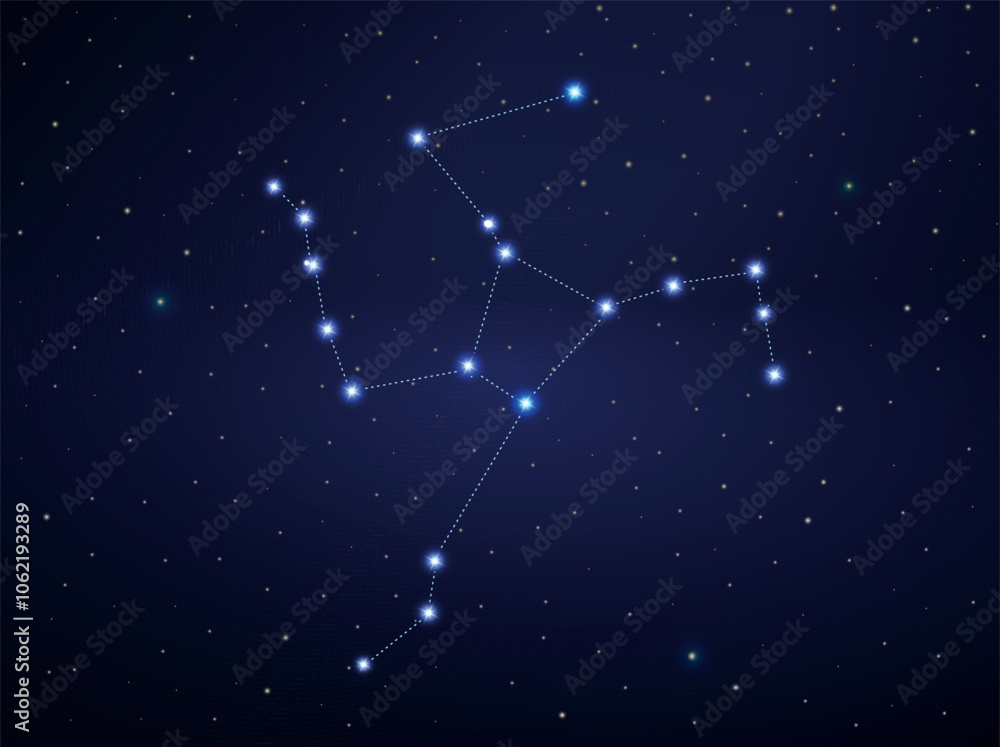 Fototapeta premium Hercules constellation in night sky