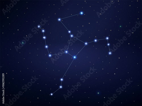 Hercules constellation in night sky