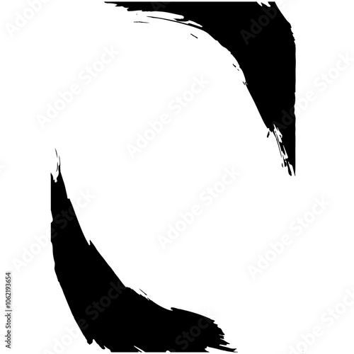 和風素材　筆で描かれた線のイラストセット　ベクター