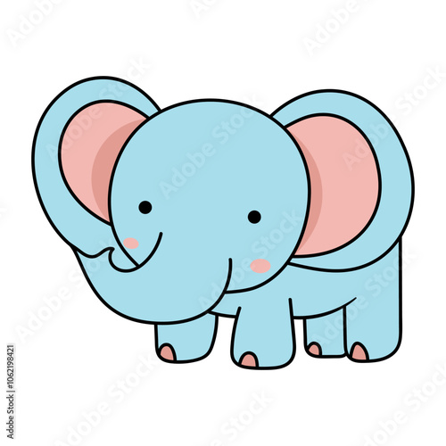 Photography Adorable Blue Cartoon Elephant