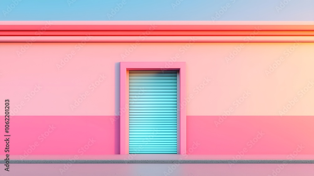 Fototapeta premium Futuristic Interactive Storefront with Bold Colors