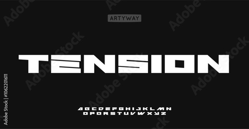 Wide bold alphabet, modern geometric letters, thick powerful font for industrial and futuristic logos, sports branding, impactful headlines. Contemporary rectangular glyphs typeface. Vector typeset.