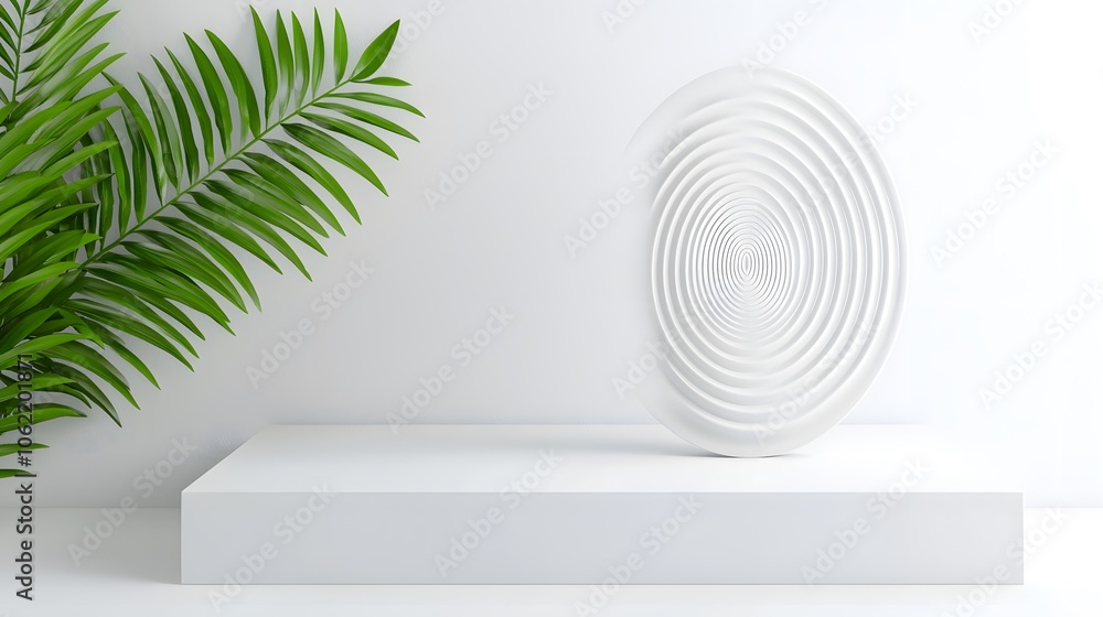 Obraz premium Minimalist Fingerprint Silhouette on White Background