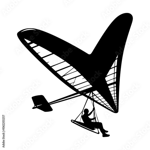 Hang glider silhouette vector. Hang gliding silhouette  sport, extreme, hang glider concept vector icon