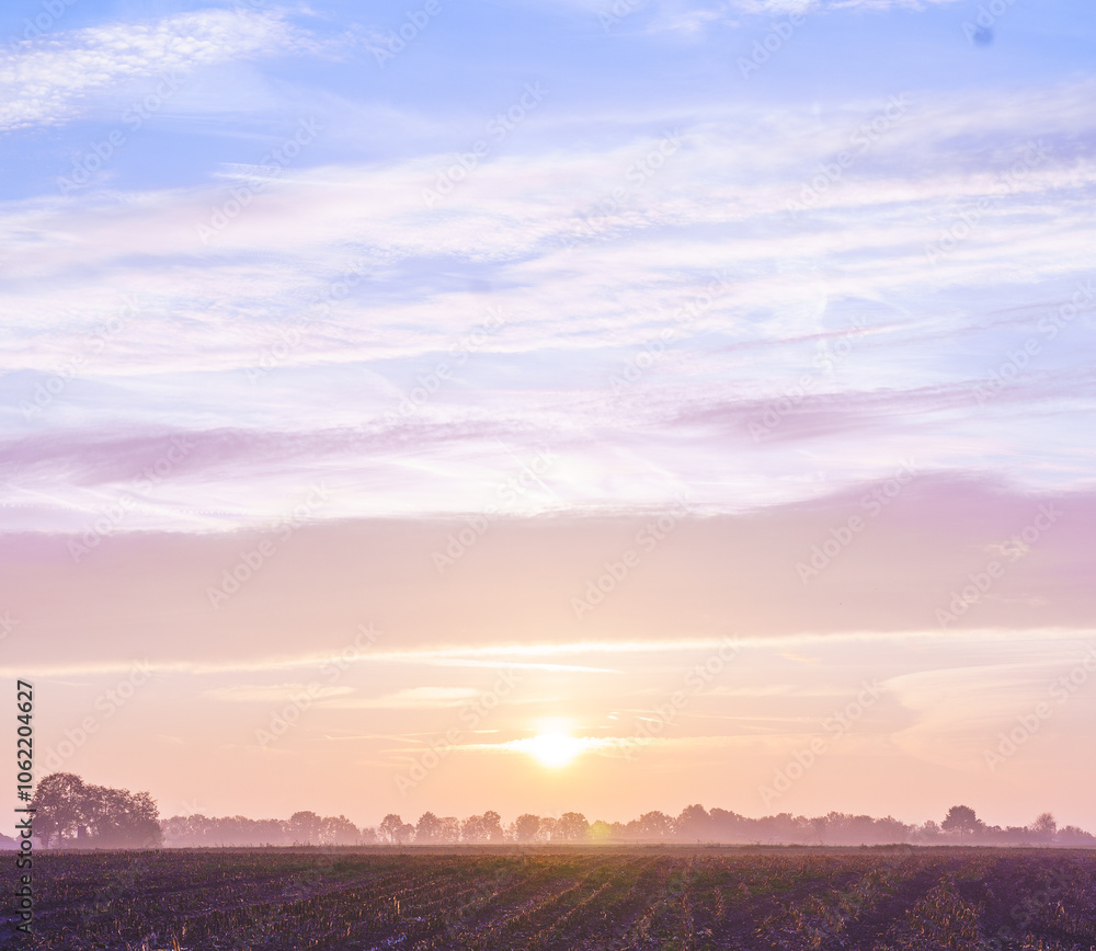 Obraz premium sunset over the river