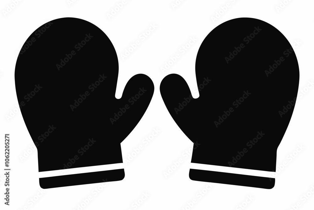 Mitten silhouette, Christmas mitten vector, winter gloves design, icon, symbol on white background.
Mitten silhouette, Christmas mitten vector, winter gloves design, icon, symbol on white background.