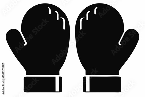 
Mitten silhouette, Christmas mitten vector, winter gloves design, icon, symbol on white background.
