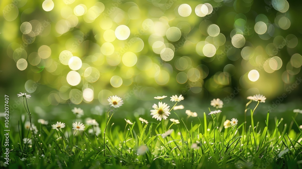 Obraz premium Grassy flower bokeh ideal for backgrounds